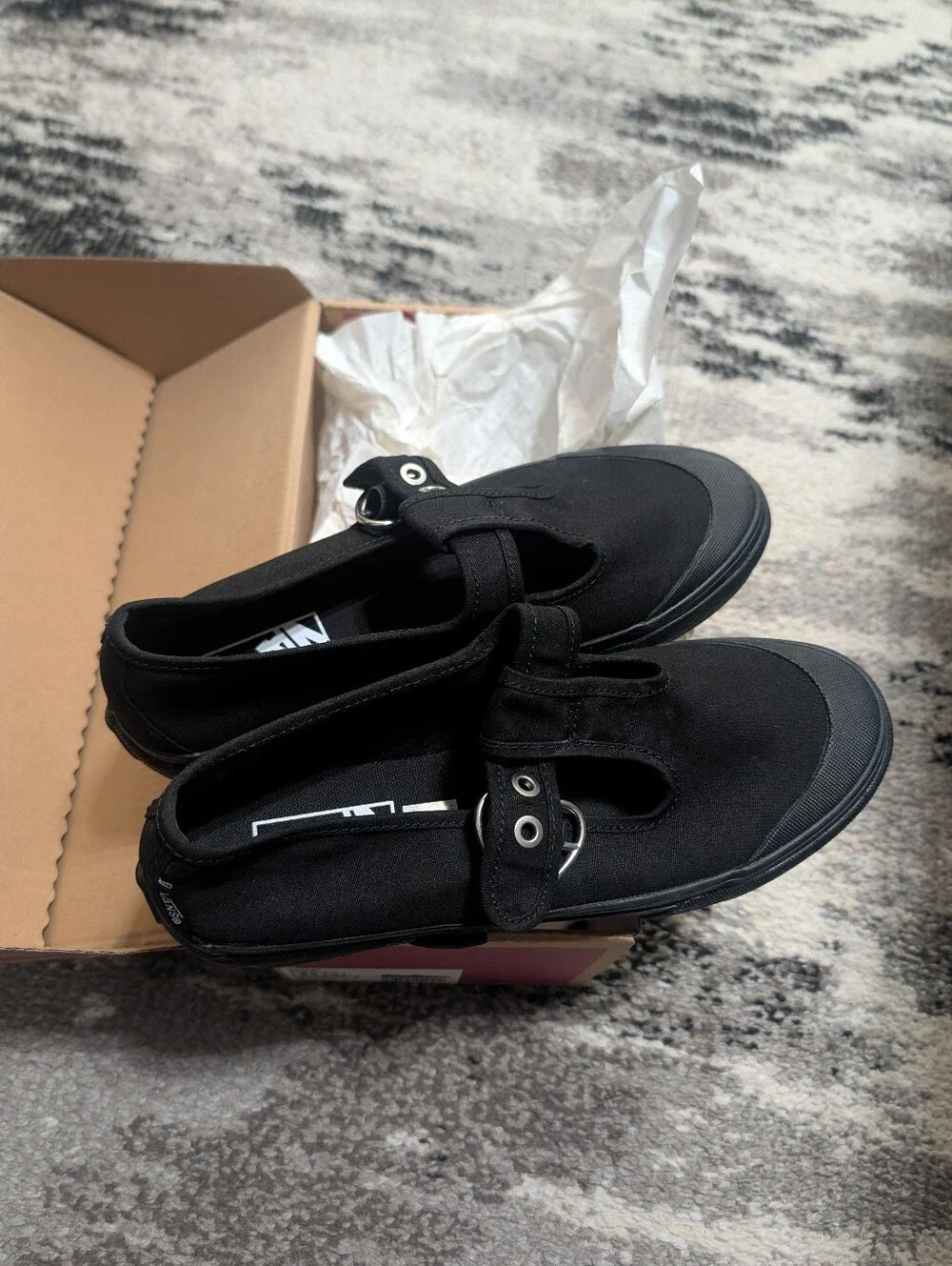 Vans Black Canvas Mary Jane Strap Shoes Style 93